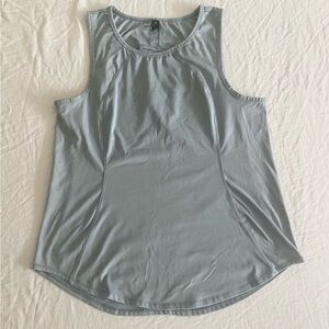 Medium Grey Blue Workout Sleeveless Tank with Cutout in the Back